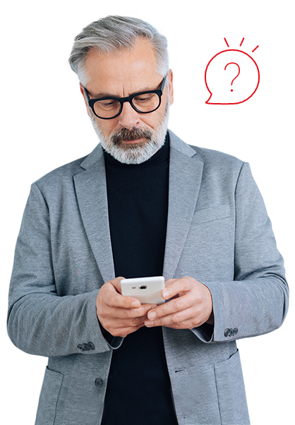 Hombre con celular
