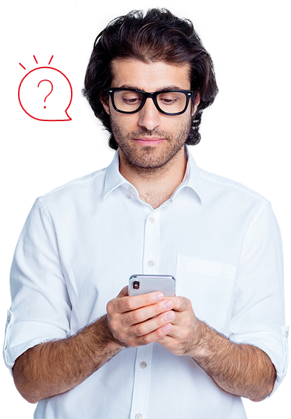 Hombre con celular