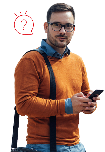 Hombre con celular