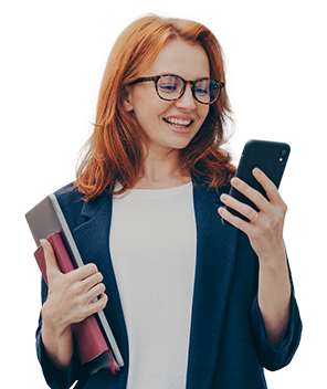 Mujer con celular