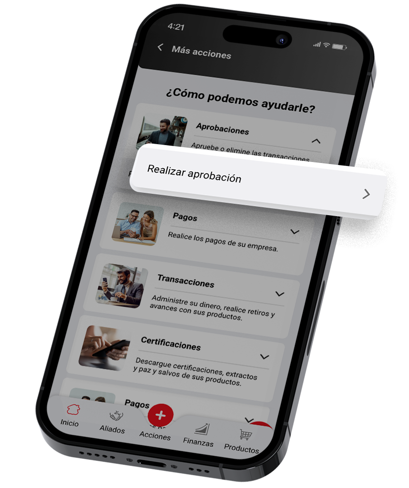 Seleccione «Aprobaciones», dé clic en «Realizar aprobación».