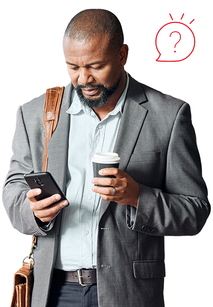 Hombre con celular