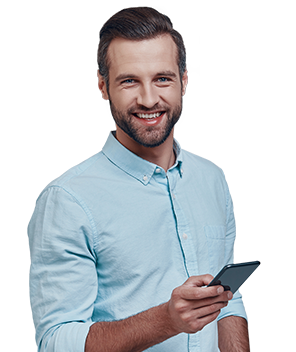 Hombre con celular