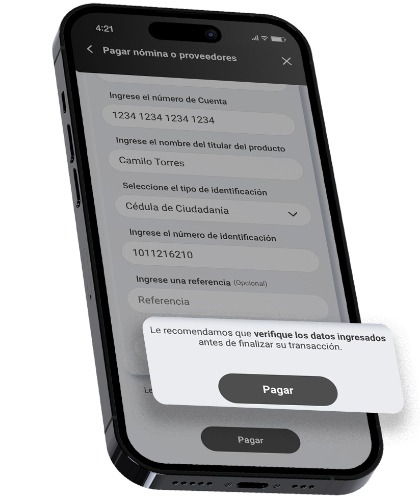 Ingrese los datos, el valor, dé clic en «Pagar», ¡y listo!