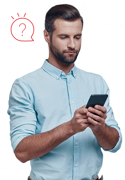 Hombre con celular
