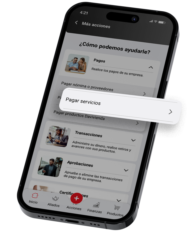 Despliegue «Pagos» y dé clic en «Pagar servicios».