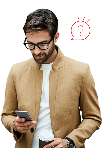Hombre con celular